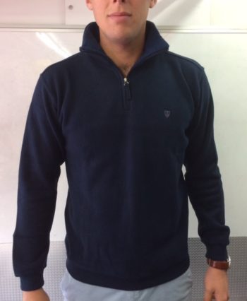 sweat col camionneur de la marque yacht collection- coloris navy- Vêtements de qualité- sopaouest.fr