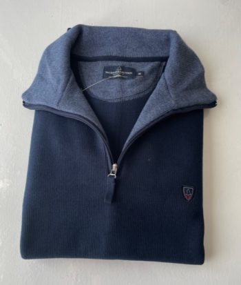 sweat camionneur de la marque yacht collection- coloris navy- Vêtements de qualité- sopaouest.fr