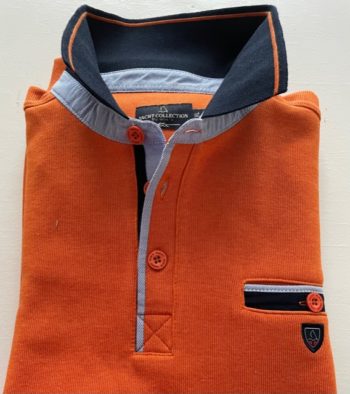 Polo orangé Ref 555 C de la marque yacht collection- Vêtements de qualité- sopaouest.fr