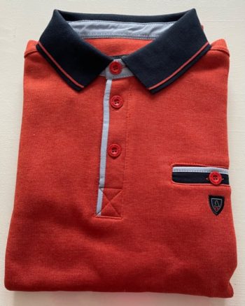 Sweat- polo- rouille REF G 555C de la marque yacht collection- Vêtements de qualité- sopaouest.fr