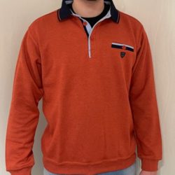 Polo-sweat-rouille ref 555 C de la marque yacht collection- Vêtements de qualité- sopaouest.fr