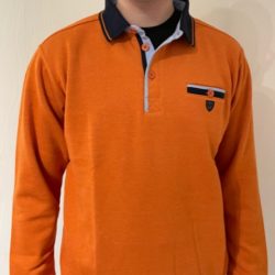 Sweat- polo- orange Ref 555 C de la marque yacht collection- Vêtements de qualité-sopaouest.fr