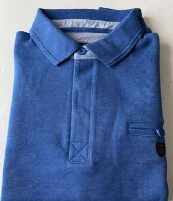 Polo- sweat- royal mel ( bleu) de la marque yacht collection- Vêtements de qualité- sopaouest.fr