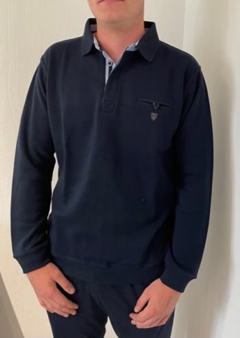 Sweat Polo  bleu marine  yacht collection REF 175C – Image 5