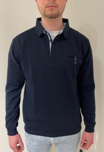 Sweat Polo  bleu marine  yacht collection REF 175C – Image 6