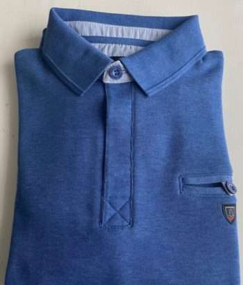 polo ref 175 C bleu royal mel de la marque yacht collection- vêtements de qualité- sopaouest.fr