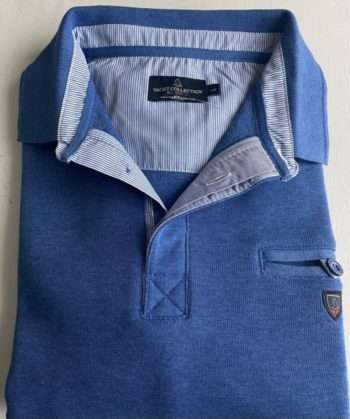 polo ref 175 C bleu royal mel de la marque yacht collection- vêtements de qualité- sopaouest.fr