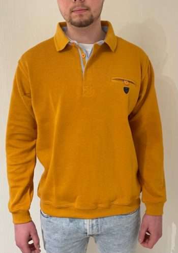 polo- sweat- amarelo (moutarde) de la marque yacht collection- Vêtements de qualité-sopaouest.fr