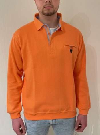 polo-sweat saumon (salami) de la marque yacht collection ref new 175, vêtements de qualité- sopaouest.fr