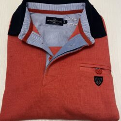 sweat-polo de la marque yacht collection coloris orange (Sarto/navy). vêtements de qualité; sopaouest.fr